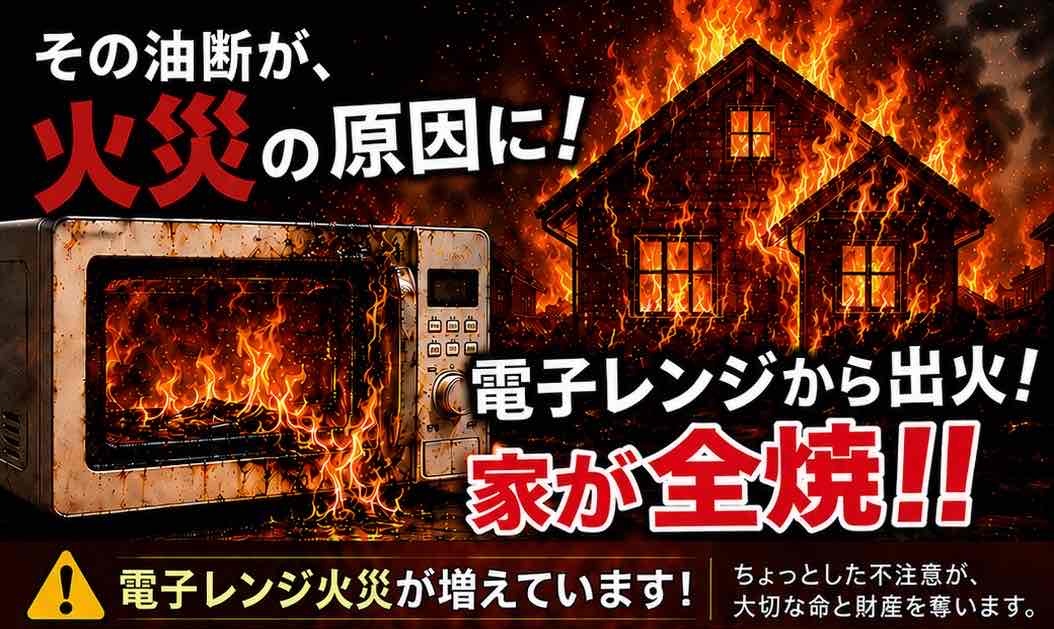 電子レンジからの出火に気を付けてください